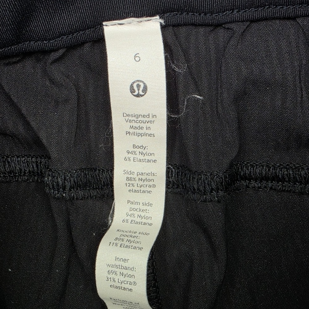 Lululemon Womens Jogger Pants Black Stretch Athletic Drawstring Tapered Size 6 - Picture 7 of 11